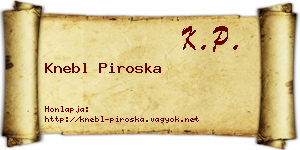 Knebl Piroska névjegykártya